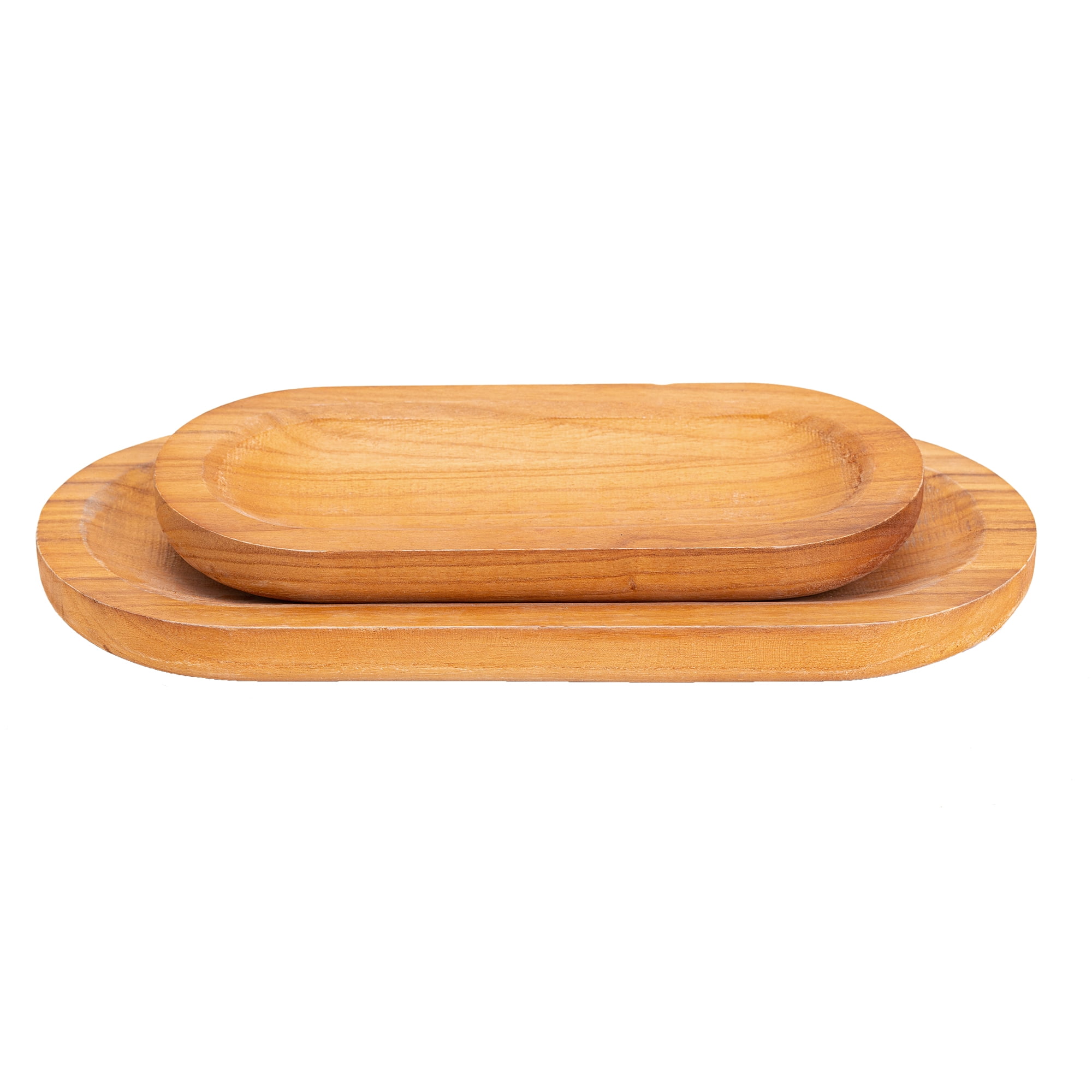 Oval Wooden Tray 2Pack Home Decorative U200176