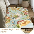 thumbnail image 4 of Floral Area Rug 3x5 Bedroom Rug Non Slip Washable Living Room Rug Soft Low Pile Flowers Carpet for Entryway,Red, 4 of 5