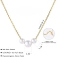 thumbnail image 5 of Gold ladies pearl necklace, 14K gold plated ladies multi-layer pearl necklace, fashion simple herringbone chain ladies pearl necklace jewellery gift, 5 of 6