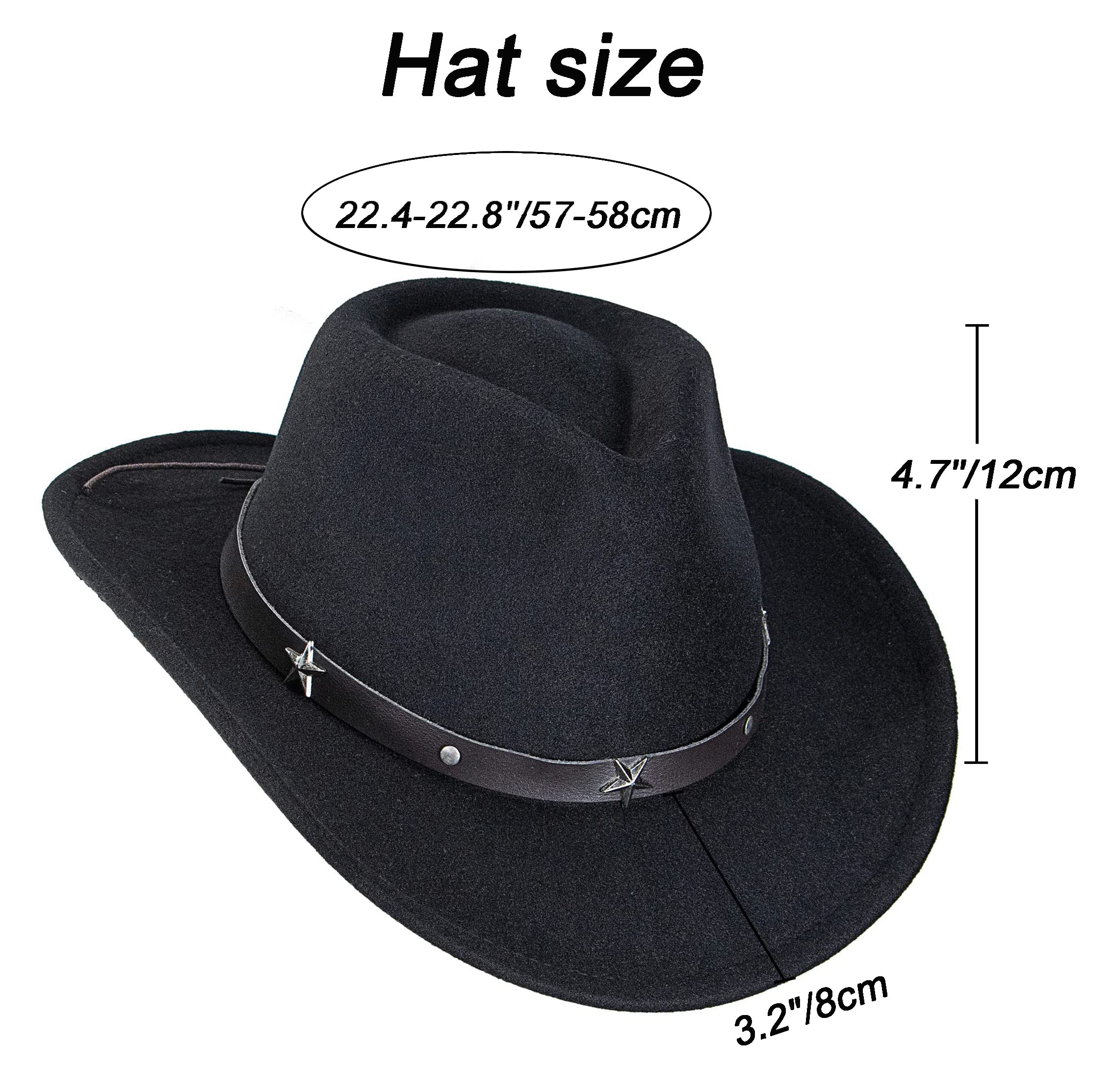 Western Cowboy Hat for Men Women Classic Roll Up Fedora Hat 