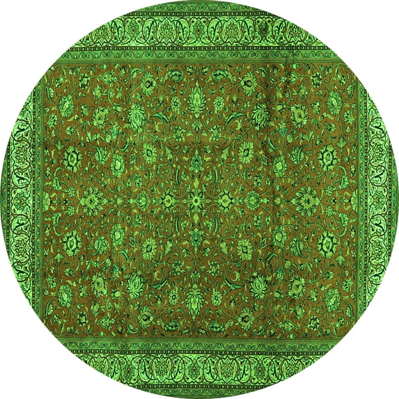 Ahgly Company Indoor Round Persian Green Traditional Area Rugs, 3' Round