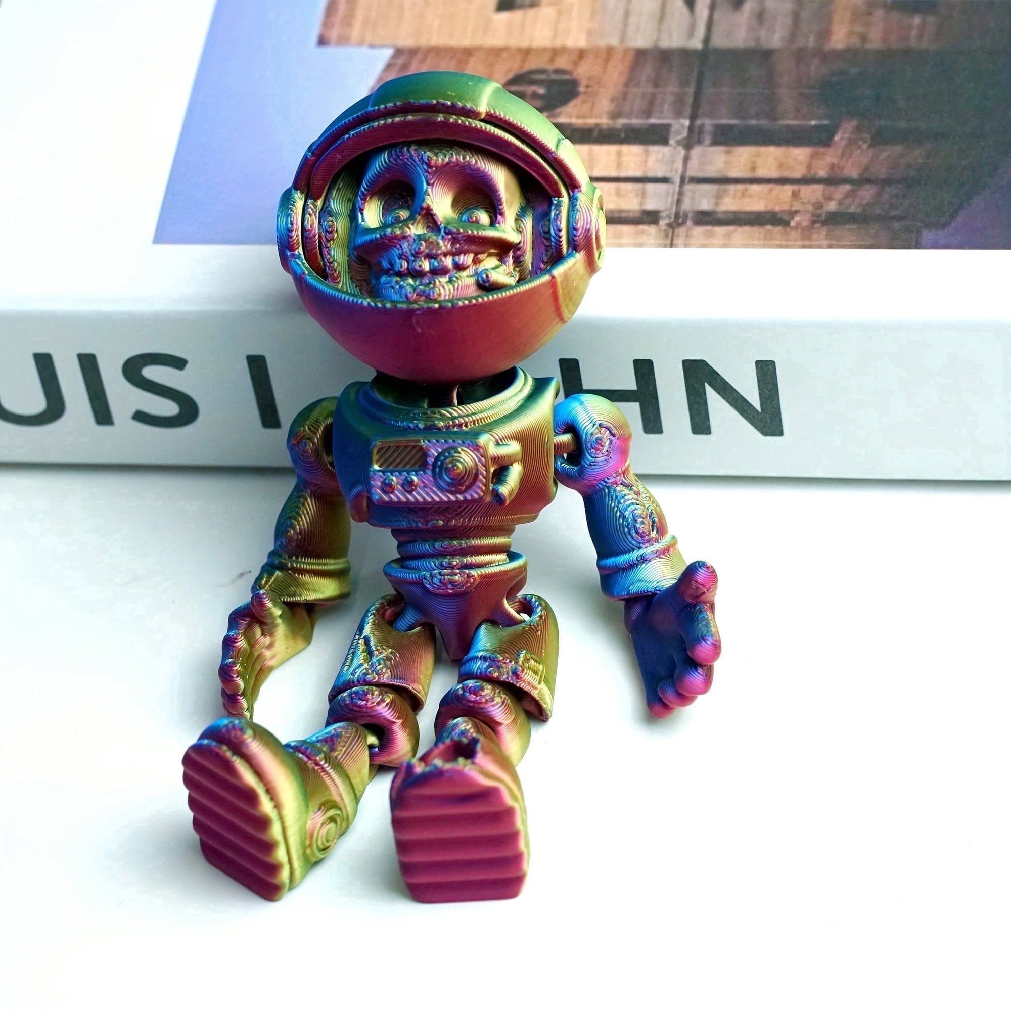 3D Printed Skeleton Astronaut,Articulated Zombie Astronauts Models,Flexible Joint Figurines, 3D Printing Stuff Cheap,Stress Relief, Fidget restlessness, ADHD Toys, Surprise Fantasy Gifts (RYB)
