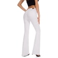 thumbnail image 3 of Vaqueros acampanados elásticos de curva de forma completa para mujer, color blanco, 6 de largo, 3 of 5