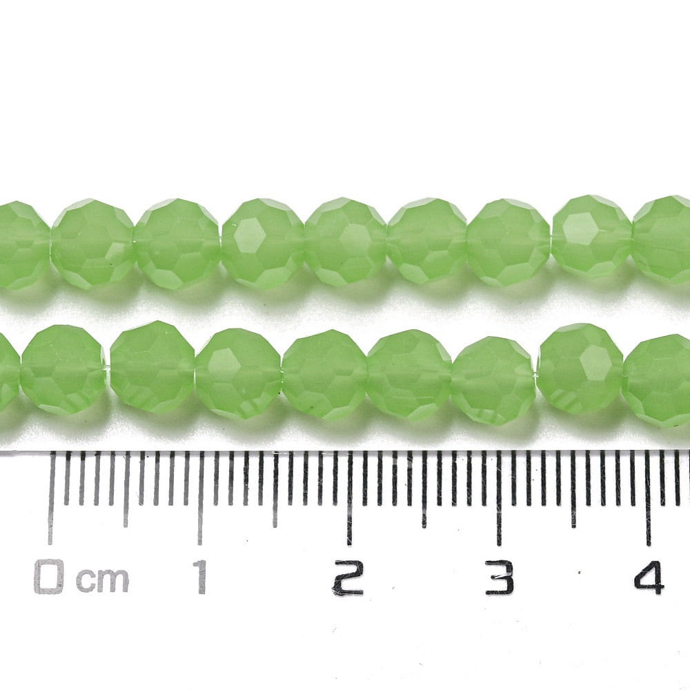 Imitation Jade Glass Beads Stands Faceted(32 Facets) Round Light Green 6mm Hole: 1mm 98pcs/strand 20.47inch(52cm)