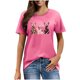 thumbnail image 1 of Mujeres Manga Corta de Verano Tops Pascua Impresa Cuello Redondo, Blusa de Moda Casual para la Primavera, 1 of 5