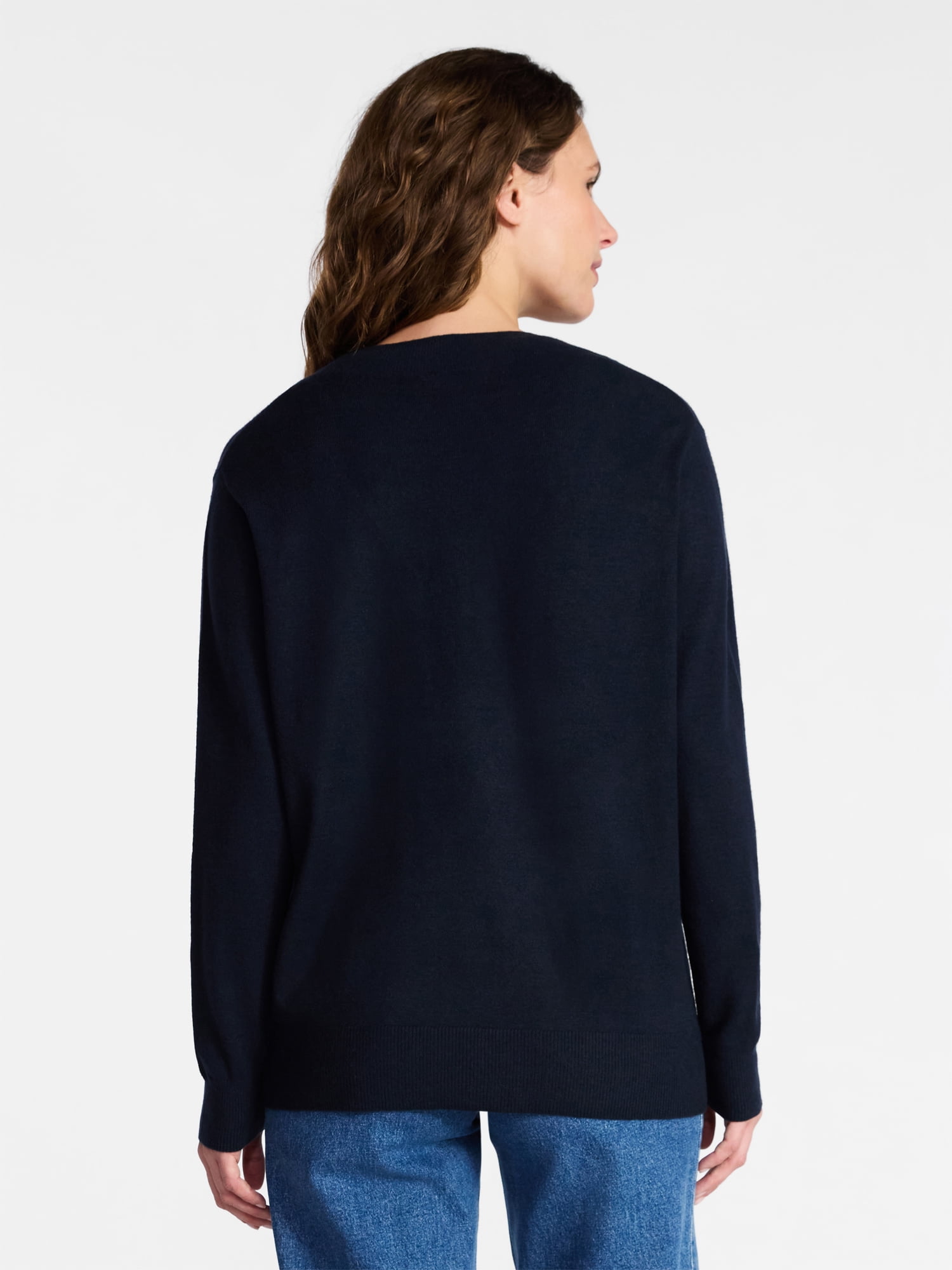 Time and Tru Women's V Neck Sweater, Lightweight, Sizes XS-XXXL