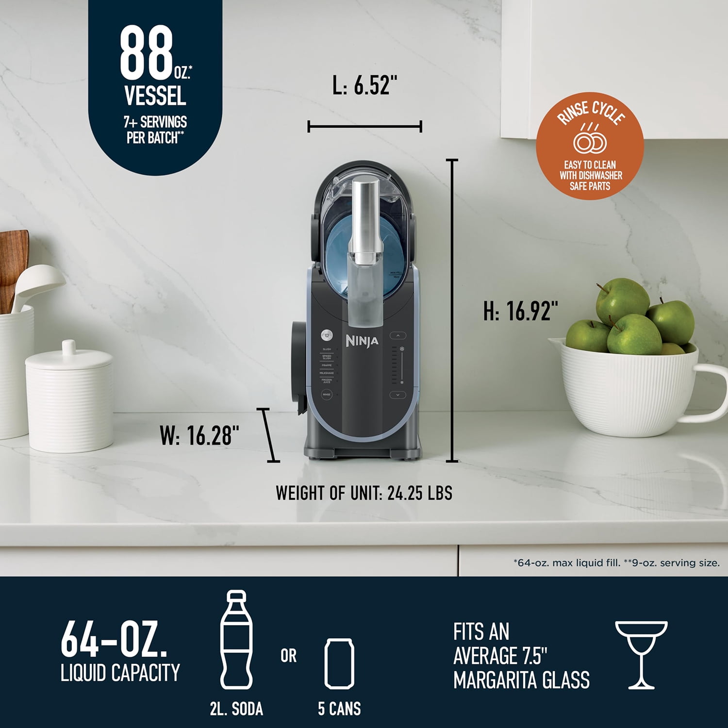 Restored Ninja FS301 SLUSHi 88 oz. Frozen Drink & Slushie Machine - Refurbished