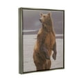 thumbnail image 3 of Stupell Industries Brown Bear Lake Water Splash Animals & Insects Painting Gray Floater Framed Art Print Wall Art, 3 of 6