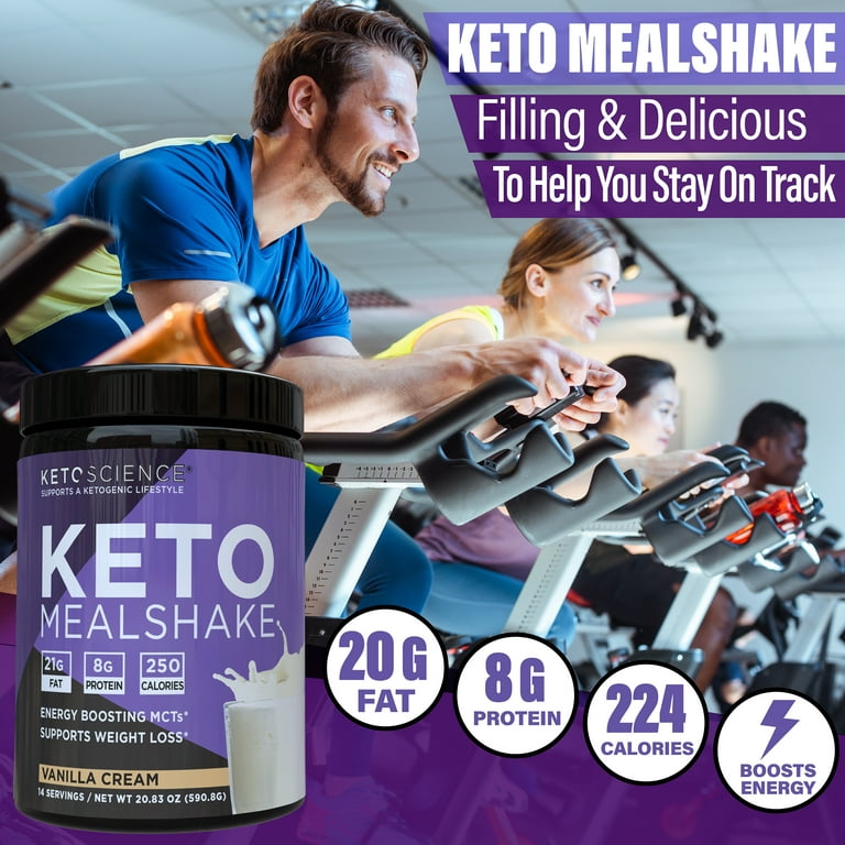 Keto Science Ketogenic Vanilla Meal Shake, Sugar-Free Diet Powder