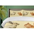 thumbnail image 4 of Ambesonne Squirrel Duvet Cover Set, Rabbit Animal Friends Art, 2-Calking, Beige and Dark Sand Brown, 4 of 7