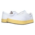 thumbnail image 2 of MaCae Unisex Canvas Lace Up Fashion Shoe With Unique Sole, Footwear,  Sports Sneakers, Canvas Shoes, Casual Shoes - White Colored Band Yellow/Joy Stick, 8M/9.5W, 2 of 7
