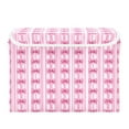 thumbnail image 2 of Large Lidded Bin Foldable Storage Baskets Boxes Cubes Lids with 2 Handles for Home Bedroom Office Pink Bows 16.5"x12.6"x11.8", 2 of 7