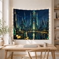 thumbnail image 5 of Sprawling Futuristic Cityscape With At Night Dominated by, Mystical Fantasy for Space Lovers, Galaxy Room Decor, Housewarming Gift, Tapestry Wall Hanging for Bedroom and Dorm, 5 of 7