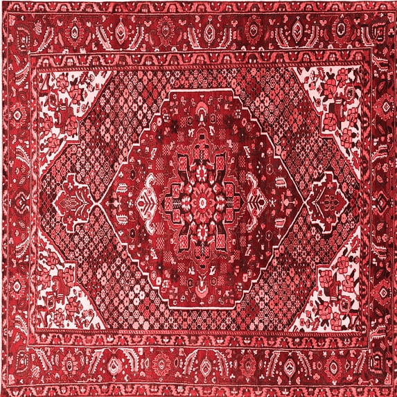 Ahgly Company Indoor Square Persian Red Traditional Area Rugs, 8' Square