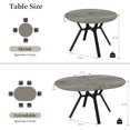 thumbnail image 2 of 43.3"-59.1" Extendable Round Dining Table for 4-6 People, Modern Kitchen Oval Dining Table with Flexible Leaves Space Saving, Metal Base for Kitchen Dining Room (Grey), 2 of 13