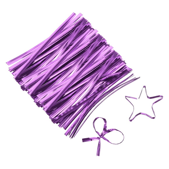 2.3" Twist Ties, Metallic Twist Ties, Reusable Plastic Coated Twist Ties, Pack of 800, Purple