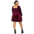thumbnail image 3 of Celebrity Pink Women's and Women's Plus Puff Sleeve Dress, Sizes XS-3X, 3 of 4
