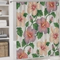 thumbnail image 5 of Shower Curtain sets and Bath Mat Set, Green Leaves Pattern Printed on Shower Curtain Set with Rugs and Accessories, Suitable for Small Bathroom Gym Guest Bath, 72 x 72 inches, 5 of 8