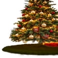 thumbnail image 4 of FabricLA Olive Faux Fur Tree Skirt Cut - 30-Inches with Rounded Edges (No Backing) for Christmas, 4 of 8