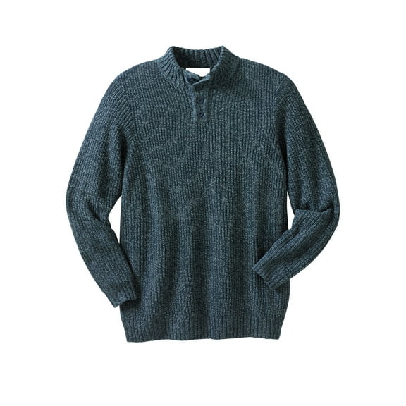 KingSize Men's Big & Tall Henley Shaker Sweater