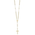 thumbnail image 1 of 14k Diamond-cut 4mm Beaded Rosary Necklace 24 Inch, 1 of 3