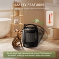 thumbnail image 5 of Electactic Compact 1500W/750W Space Heater with Thermostat - ETL Certified Ceramic Portable Heater Fan, Ideal for Home/Dorm/Office/Kitchen, Black, 5 of 7