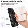 thumbnail image 4 of Cutyskin Premium PU Leather Back Case for Samsung Galaxy A12 5G, 360 Rotatable Ring Kickstand Zipper Purse Magnetic Buckle Card Slots Durable Fashionable Wallet Phone Case for Galaxy A12 5G, Black, 4 of 8
