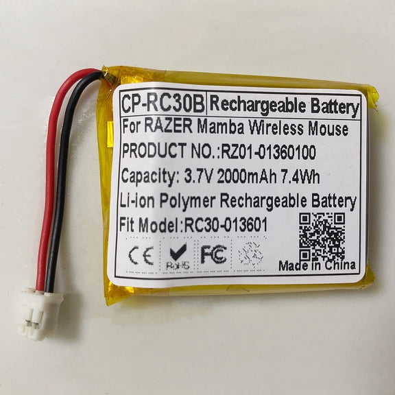 Fit for Razer Mamba RC30-013601 Wireless Mouse Rechargeable Lithium Polymer Li-Po Battery 2000mAh