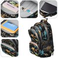thumbnail image 3 of Dinosaur Skeleton Black Pattern Backpack for School, Cute School Bag with Adjustable Shoulder Straps and Padded Back, 16.9"x12.6"x5.9", 3 of 4