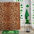 thumbnail image 5 of Brown Leopard Print Shower Curtain Set with Hooks, Wild Animal Abstract Texture Waterproof Fabric Bathroom Curtains Decor Home Accessories,Stall 36 X 72 Inch, 5 of 9