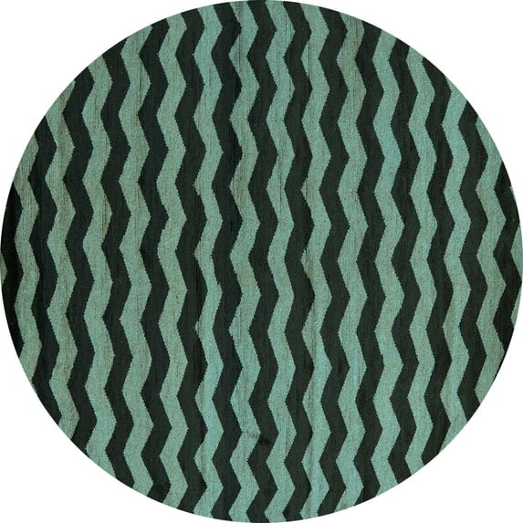 Ahgly Company Indoor Round Abstract Light Blue Modern Area Rugs, 5' Round