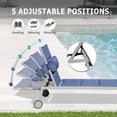 thumbnail image 3 of 3PCS Patio Chaise Lounge Chair Sets with Side Table, Textilene Reclining Chair w/ Adjustable Backrest, 2 Wheels and Aluminum Frame, Outdoor Recliners for Poolside Beach Balcony (Navy Blue), 3 of 6