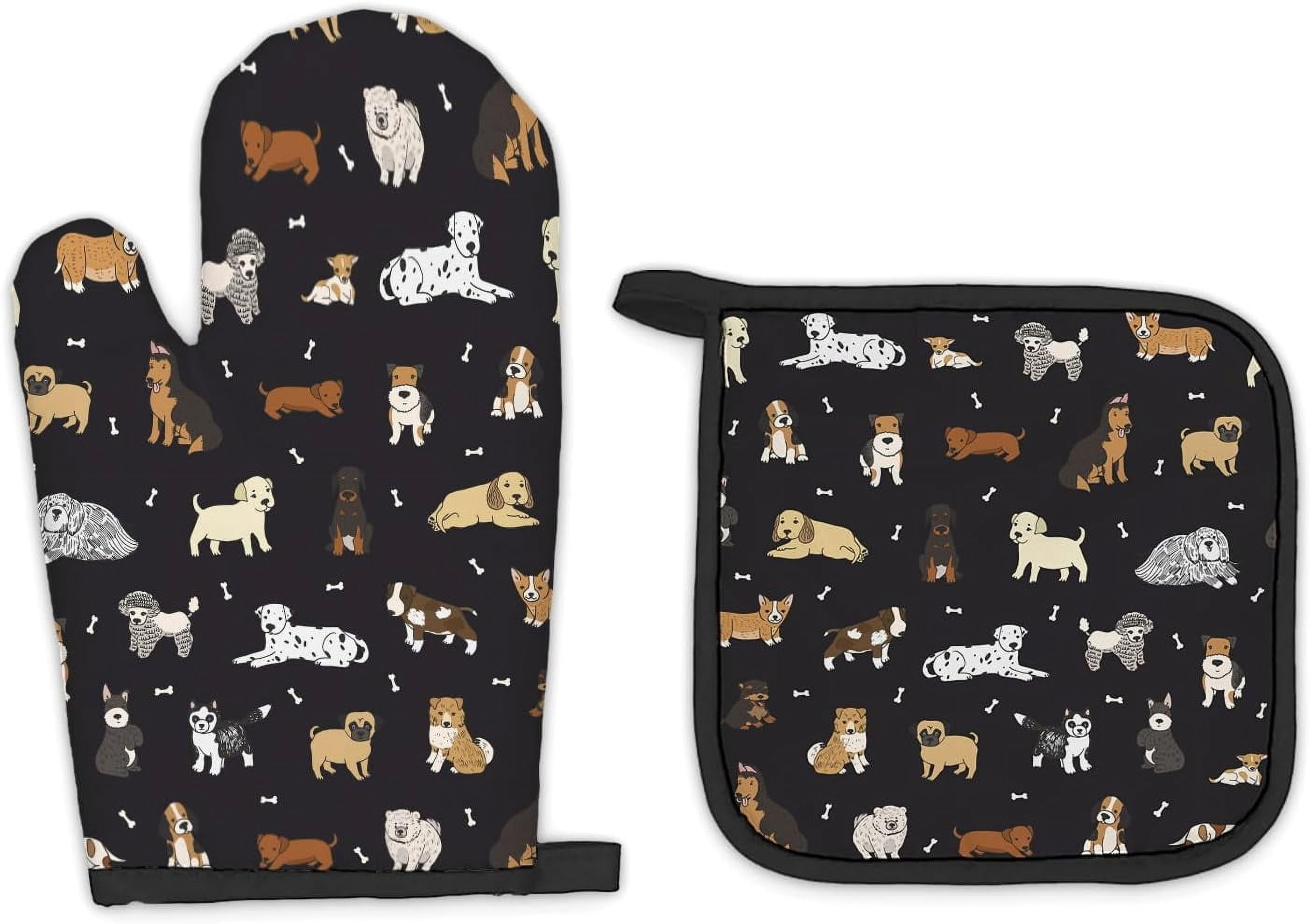 Grandma Kitchen Gift Set - Heat Resistant Oven Mitt & Pot Holder (10.8x7" & 8x8"), Sweeter In Grandma’s Kitchen