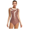 thumbnail image 2 of SiiRoh Women's Gymnastics Leotard One Piece Sleeveless Rhinestones Bodysuit for Ballet Dance Skating Dusty Pink M, 2 of 6