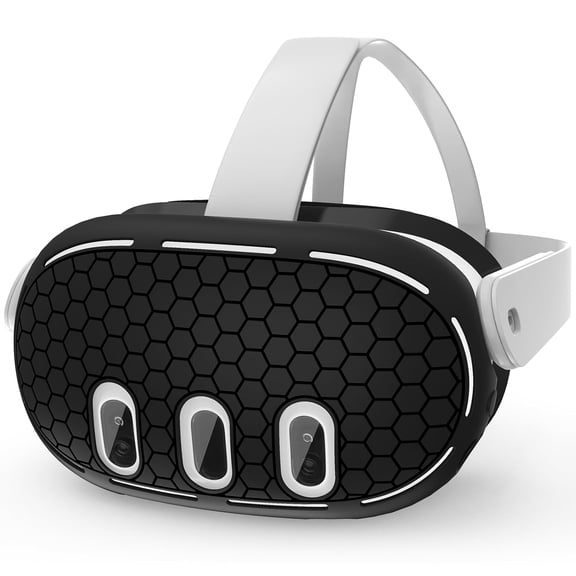 GAEKOL VR Shell Protective Protector Cover for Meta/Oculus Quest 3, Silicone Front Headset Protector Cover Anti Scratch Anti Dust Anti Shock, Compatible with Quest 3 Accessories (Black)