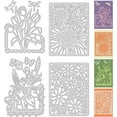 thumbnail image 1 of Juego de 4 troqueles metálicos para bordes florales, plantillas para repujado, ideales para manualidades, decoración de tarjetas, álbumes de recortes y mucho más., 1 of 6