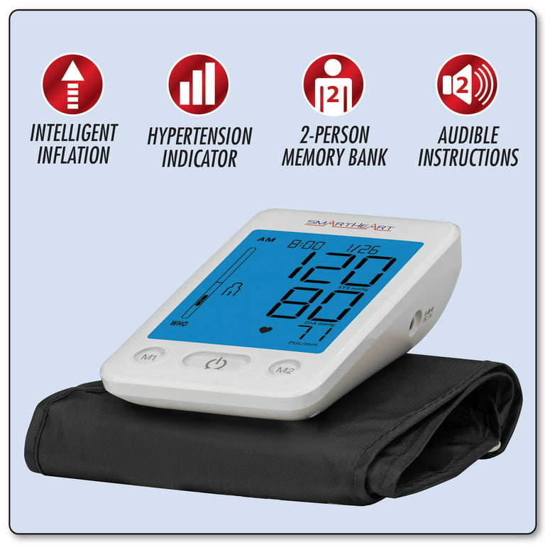 Smart Blood Pressure Monitor Bluetooth app BPM Cuff Compatible for Apple  Health/Google fit，Upper arm BPM Cuff Blood Pressure Cuff,LED Large Screen