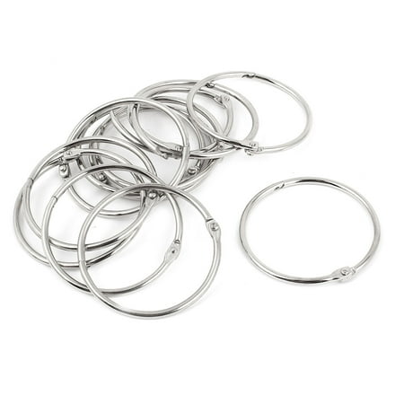 Unique Bargains DIY 56mm Round Shape Files Photo Album Card Snap Loose Leaf Ring Keyring 12 Pcs