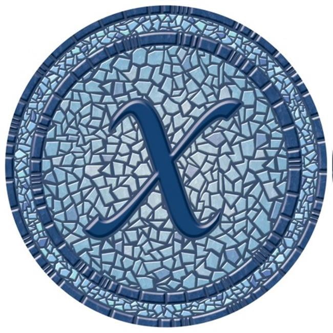 Blue Mosaic Personalized Vinyl Pool Mat, 29" Diameter