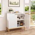 thumbnail image 3 of HLR Accent Cabinet with 2-Doors, 3D Pattern Farmhouse Style Sideboard Cabinet, 15.75"x 31.8"x 31.8", 3 of 9