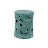 Benzara Ceramic Garden Stool Turquoise