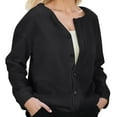thumbnail image 1 of asddcavvf Cardigan pour Femmes Automne/hiver 2024 Nouveau Couleur Unie Imprimé Mode Décontracté V Nec, 1 of 9