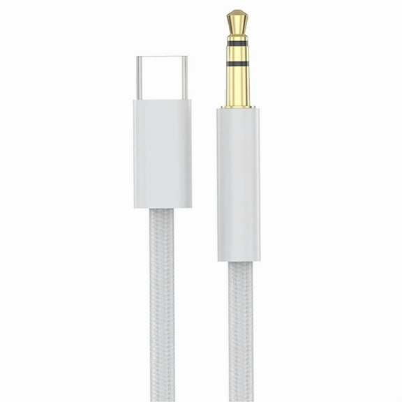 100cm Long USB C to 3.5mm Digital Audio Cable Nylon Braided Wire Extension DAC Aux Line for Headphones, Speakers