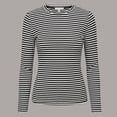 thumbnail image 2 of Bibifish Womens Tshirt Crew Neck Long Sleeve Side Ruched Fitted Tees Casual Layering Daily Office Spring Fall Everyday T-Shirts, 2 of 3