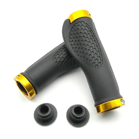 TrendBox 1 Pair (Golden) Ergonomic Design Rubber Bike Bicycle Handlebar Comfort MTB Grips Anti-slip Mountain (Best Mtb Bike Grips)