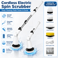 thumbnail image 7 of Electric Spin Scrubber, Cordless Bathroom Cleaning Brush with Extendable Handle, 4 Brush Heads, 2 Speeds, Up to 4 Hours for Bathtub, Toilet, Kitchen, Tile Floors, 7 of 7