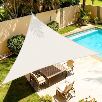 Triangle Sun Shade Sail 16 x 16 x 16 Ft UV Block Fabric Grey