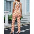 thumbnail image 4 of Checkered Pants Womens Overalls Denim Bib Coveralls Cute Stretch Jeans Jumpsuit, 4 of 9