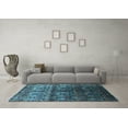 thumbnail image 3 of Ahgly Company Indoor Square Oriental Light Blue Industrial Area Rugs, 5' Square, 3 of 4