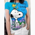 thumbnail image 2 of Camiseta básica de manga corta para mujer Camiseta con estampado de Snoopy Camiseta de moda coreana para mujer Top ajustado con cuello redondo, 2 of 5